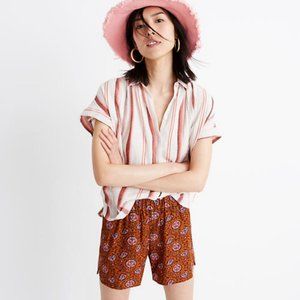 Madewell Drapey Pull On Printed Warm Paisley Shorts Small Floral Flowers